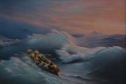 Свободная копия картины И.К. Айвазовского "Кораблекрушение"