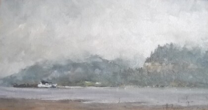 Тучи над Жигулевскими горами. Этюд