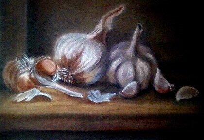 Чеснок на столе