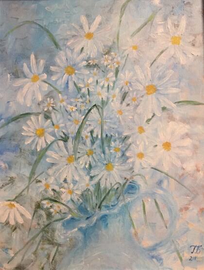 голубые ромашки