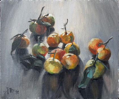 Натюрморт с ночными мандаринами