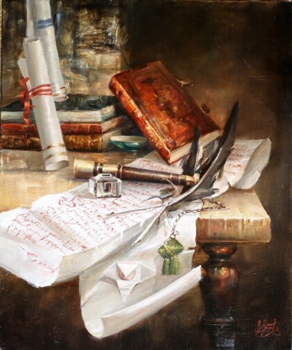 натюрморт с подзорной трубой