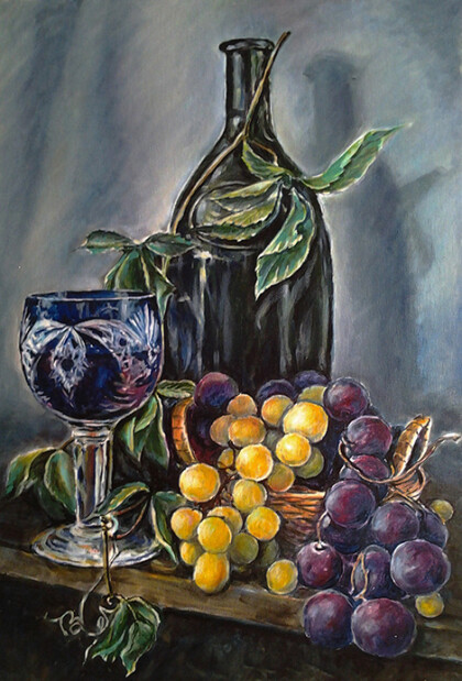 натюрморт с виноградом
