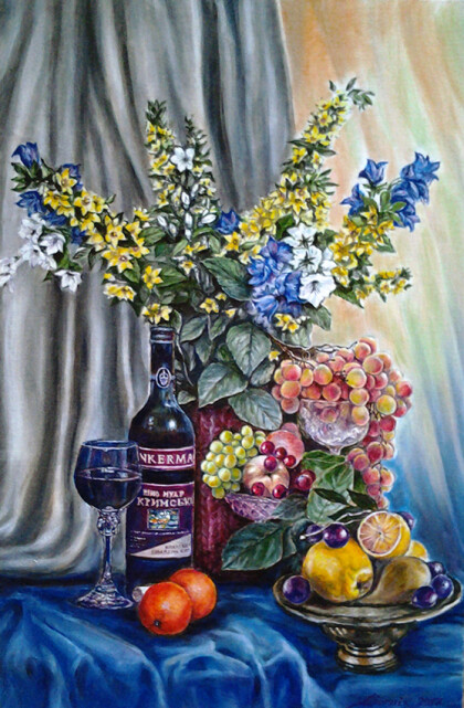 нтюрморт с вином