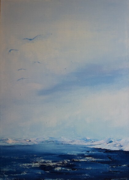 море,снег и чайки