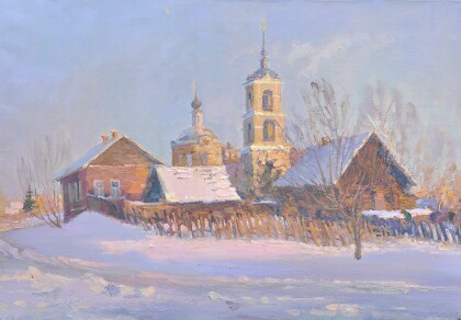 Вечер у храма Трех Святителей.