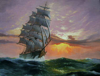 В открытом море