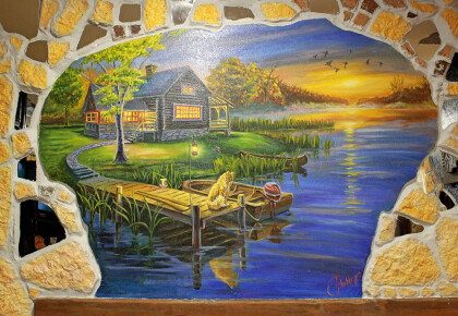 "Закат на озере"