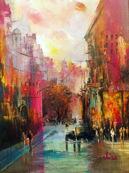 Город  умытый дождём