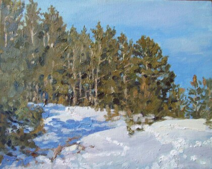 Март. Сосны.