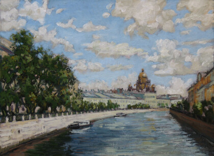 Вид с Мойки на Исаакий