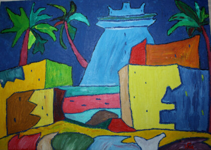 Картина маслом "Жаркая Африка".