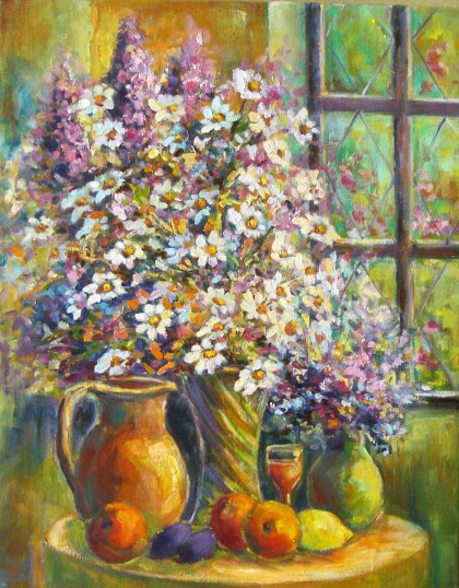 Натюрморт с ромашками