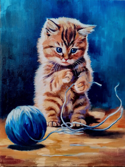 Котёнок и пряжа