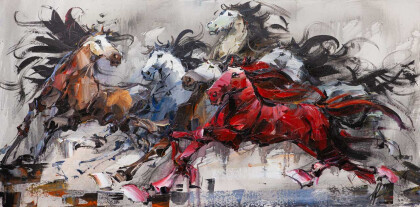 Лошади. Ветер в гривах