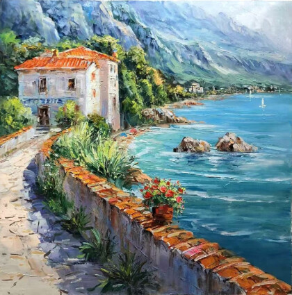 А из нашего окна гладь лазурная видна