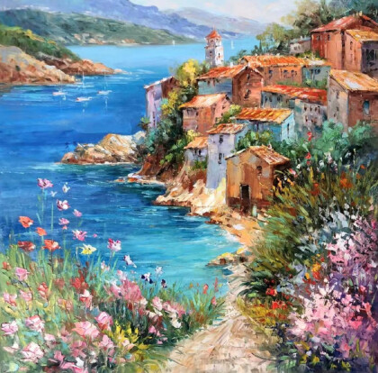 Средиземноморье. Домики у лазурного берега