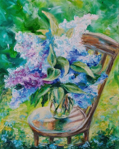 Букет сирени в саду