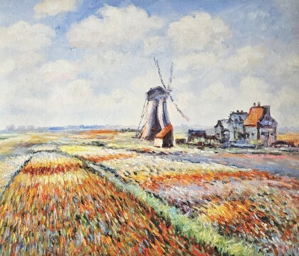 Поля тюльпанов и мельница