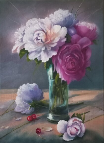 Пионы в вазе