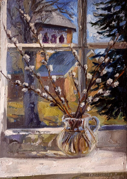 Верба в солнечном свете