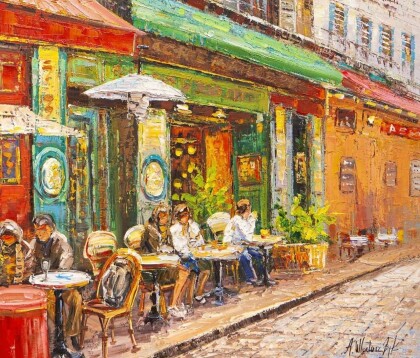 Поздний завтрак в уютном кафе. Франция