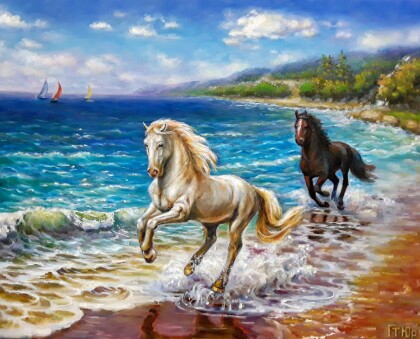 Белый конь и вороной