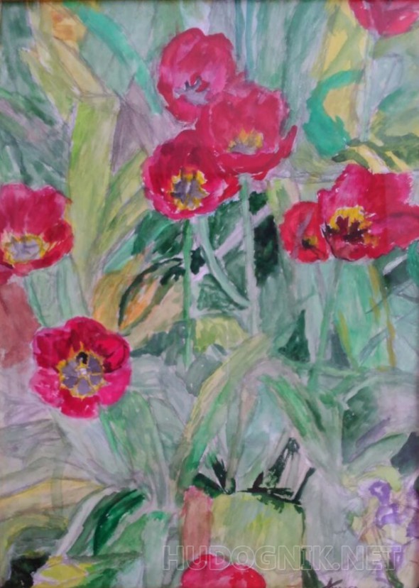 Картина маслом на холсте - Маки