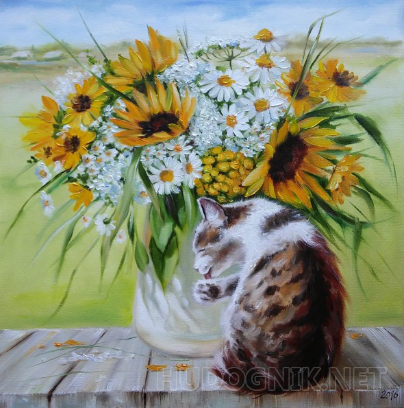 Картина маслом на холсте - Ждем гостей