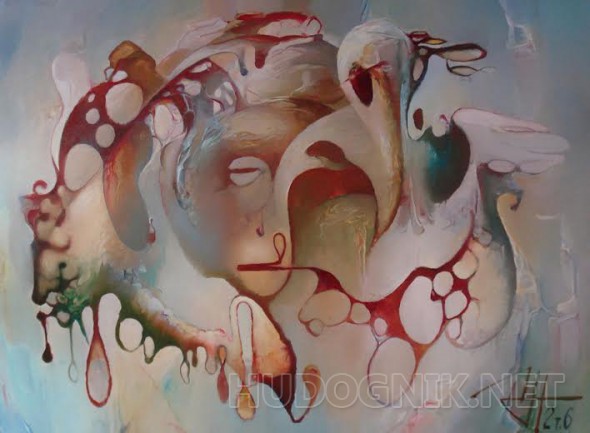 Абстракция маслом на холсте - Композиция №5