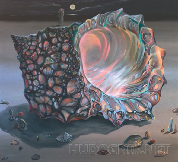 Картина маслом на холсте - Ночная ракушка
