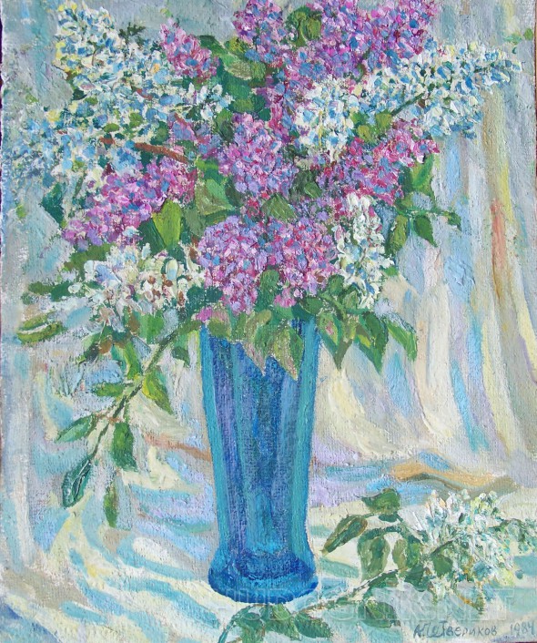 Букет сирени - натюрморт в стиле импрессионизма