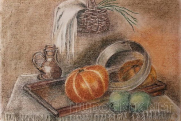 Картина маслом на холсте - Деревенский натюрморт